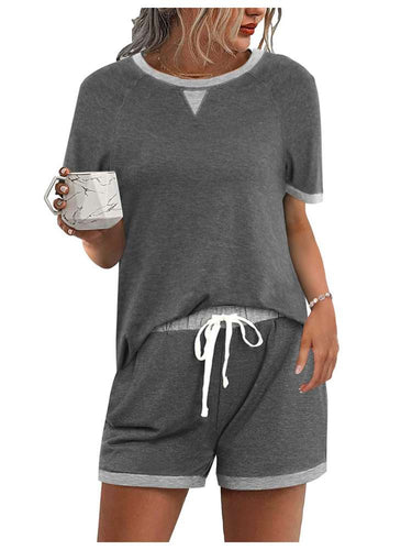 Colorblock Loose Shorts Set