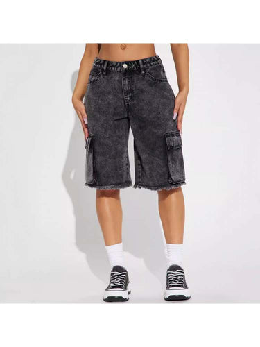 Pure Color Cotton Loose Shorts