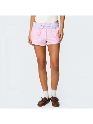Striped Color Lace Shorts
